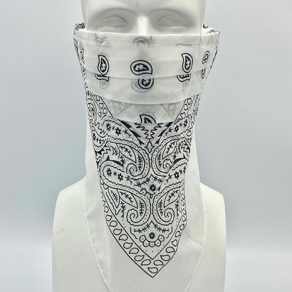 Pleated facemask with filter slot & Velcro straps.